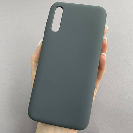 Чохол для Samsung Galaxy A50s кейс із мікрофіброю софт тач покриттям на телефон самсунг а50с темно-сірий o9g, фото 1