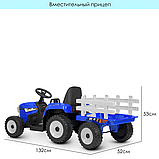 Дитячий електромобіль Трактор із містким причепом та світлом фар Bambi M 4479EBLR-4, фото 8