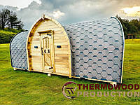 Готові Бані Вікінг з термодерева під ключ з санвузлом для бізнесу та вашої оселі на 4 відпочиваючих зі знижкою від Thermowood Production. Відео