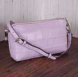 Маленька стильна чорна біла бежева сумочка з натуральної шкіри, фото 9