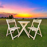 Стіл та два Стульця Комплект Кавовий Розкладний для Вуличних кафе, Балконів, Кухні, фото 2