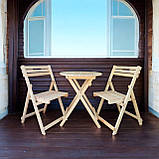 Стіл та два Стульця Комплект Кавовий Розкладний для Вуличних кафе, Балконів, Кухні, фото 3