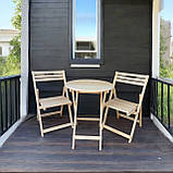 Стіл та два Стульця Комплект Кавовий Розкладний для Вуличних кафе, Балконів, Кухні, фото 5