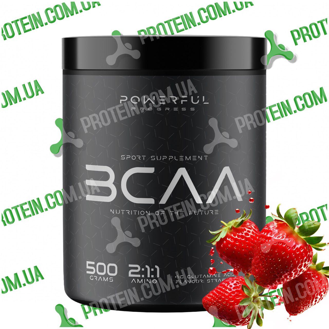 Амінокислоти Powerful Progress BCAA 2:1:1 500 г Strawberry Полуниця