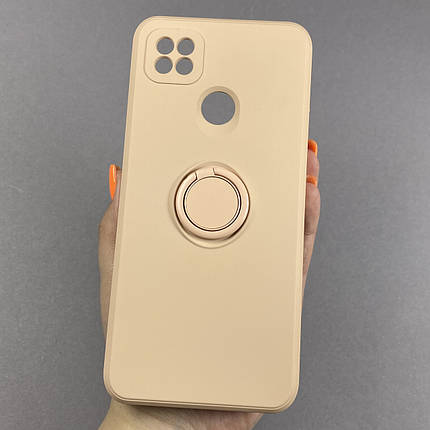 Чохол для Xiaomi Redmi 9C матовий з кільцем-тримачем чохол на телефон сяомі редмі 9с пудровий cfc, фото 1