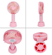 Ручний портативний вентилятор Portable Mini Fan X9 на акумуляторі з ручкою міні вентилятор USB Рожевий, фото 3