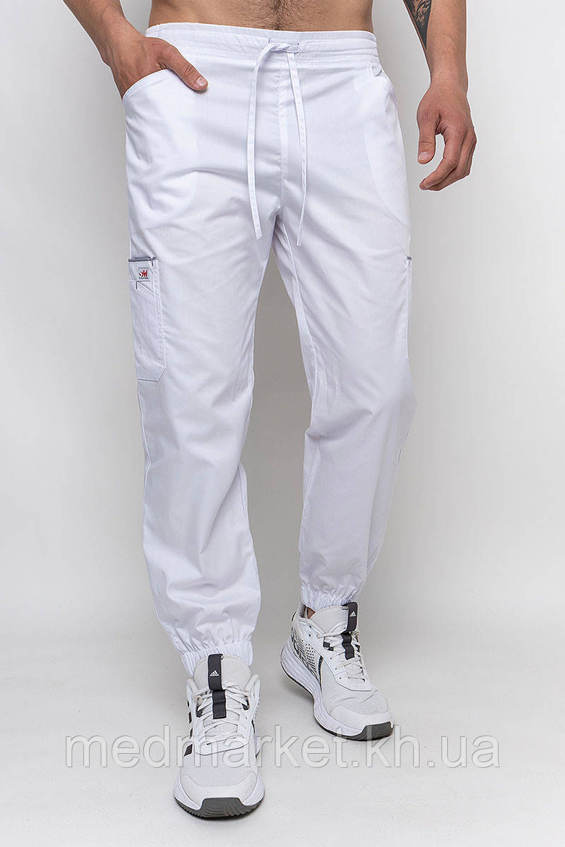 Брюки медичні чоловічі джогери Манхеттен. Білий, еліт