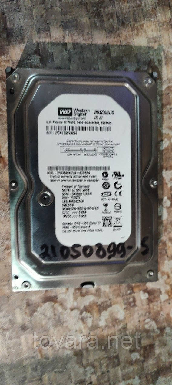 Жорсткий диск Вінчестер HDD 320 Gb / Гб Western Digital AV WD3200AVJS 3.5" SATA2 No 21050899