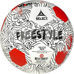 М'яч футбольний для фрістайлу SELECT Freestyle v24 (003) білий/червоний, 4,5