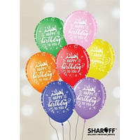 Латексні повітряні кульки В105 12" (30 см) "Happy Birthday" асорті Belbal 1 шт