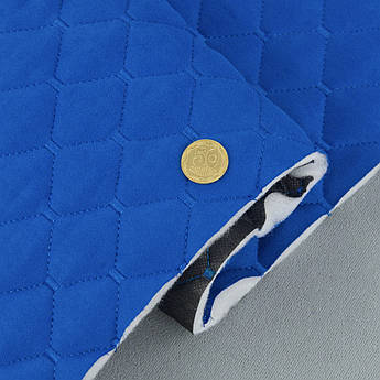 Автотканина Dinamika стьобана «Синій Ромб з синьою ниткою», на синтепоні 7мм та флізеліні, ширина 135см