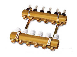 Колектор для теплої підлоги 1" (з витратомірами) на 2 виходи