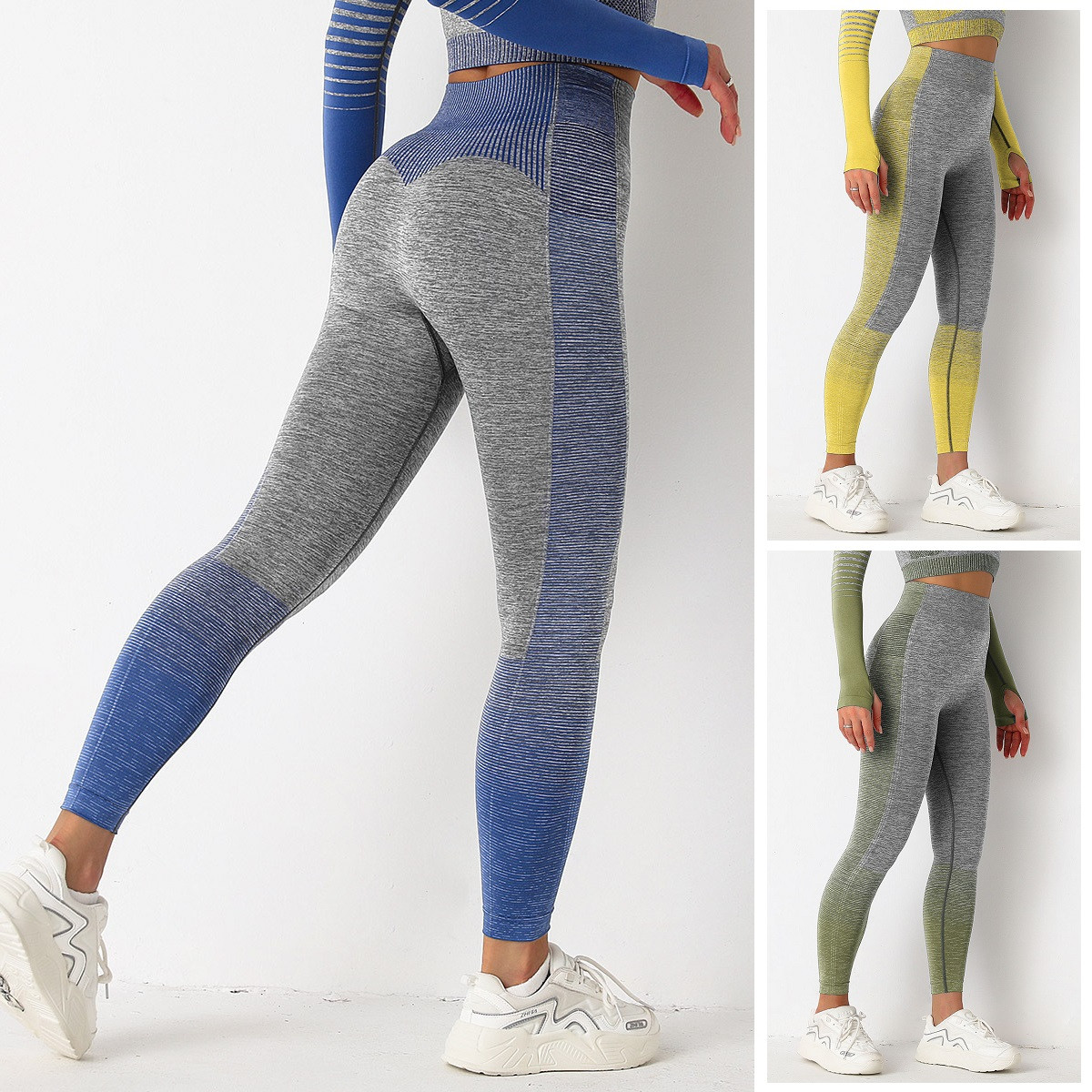 Спортивні Легінси Смужку з Високим Поясом, 3 Кольори, фото 1