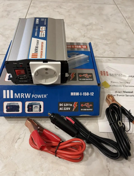 Інвертор mervesan MRV-15012 Перетворювач 150 вт 12 220v з модифікованою синусоїдою в автомобіль
