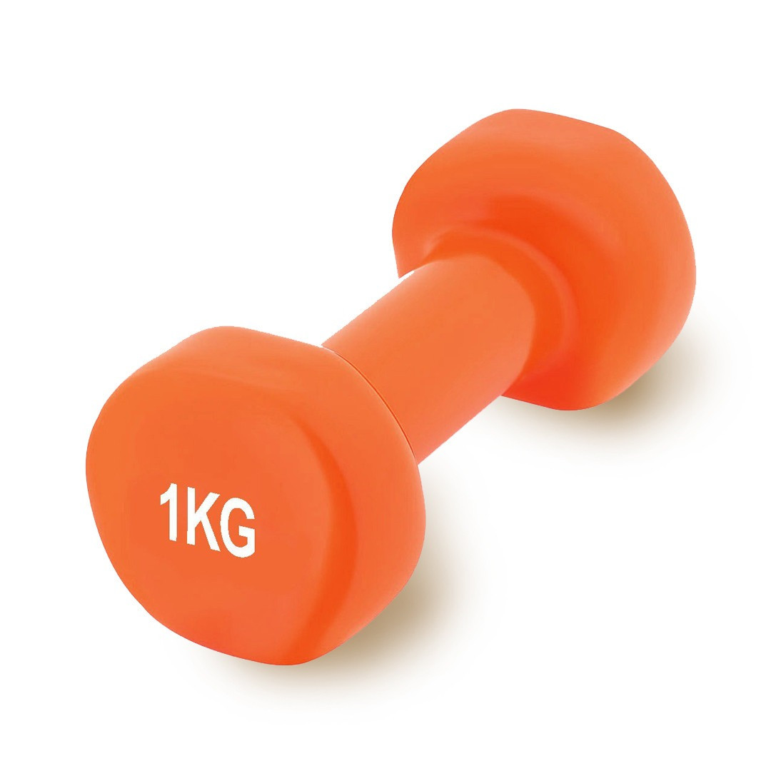Гантель вінілова PowerPlay 1 кг для фітнесу та тренувань зміцнення м'язів рук і грудей, фото 1