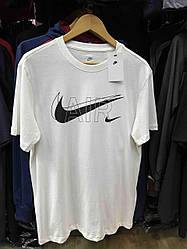 Чоловіча спортивна футболка Nike (Найк), чоловіча футболка з принтом біла. Чоловічий одяг
