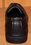 Чоловічі шкіряні чорні туфлі на шнурках шкіряні від виробника модель АМ150, фото 5