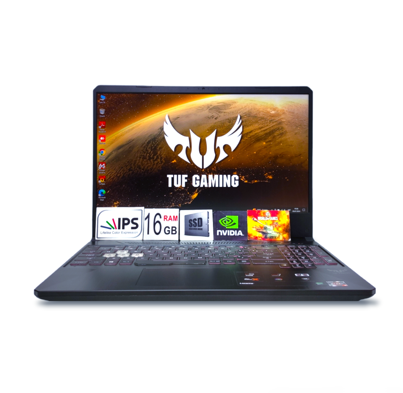 Ігровий ноутбук Asus TUF Gaming 15.6 FHD IPS 120Hz Ryzen 7 3750H 16Gb DDR4 SSD512GB GTX1660TI 6GB
