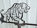 Флюгер Тигр, флюгер на дах з металу 2 мм., фото 4