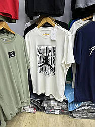 Чоловіча спортивна футболка Jordan, чоловіча футболка з принтом Джордан біла. Чоловічий одяг