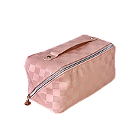 Косметичка із застібкою-блискавкою і ручкою, портативна дорожня косметичка KS-224/13 рожева