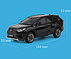 Модель автомобіля Toyota RAV4 2020 масштаб: 1:32. Іграшкова машинка Тойота РАВ4 чорна (звук, світло). Металева інерційна машинка, фото 6