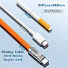 Кабель-трійник для швидкого заряджання Type-C/Lightning(IPhone)/Micro-usb 120w 6A (120 см) блакитний, USB 3в1, фото 7
