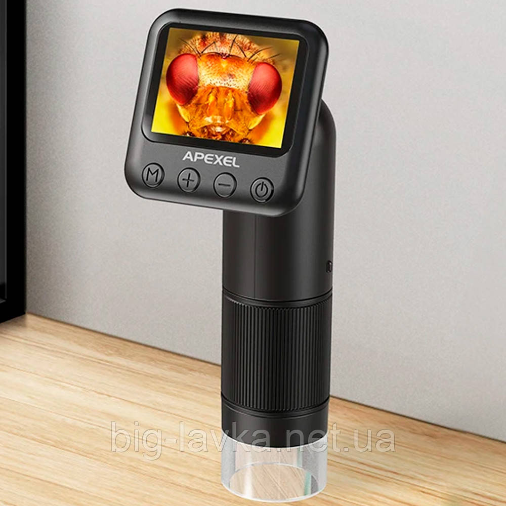 Цифровий мікроскоп з РК-екраном та USB APEXEL 400-800X APL-MS008 400-800X Чорний