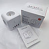 Безпечний трійник 3 гнізда, 220V, 3 USB-A/1 Type-C, із заземленням, захисні шторки, фото 10