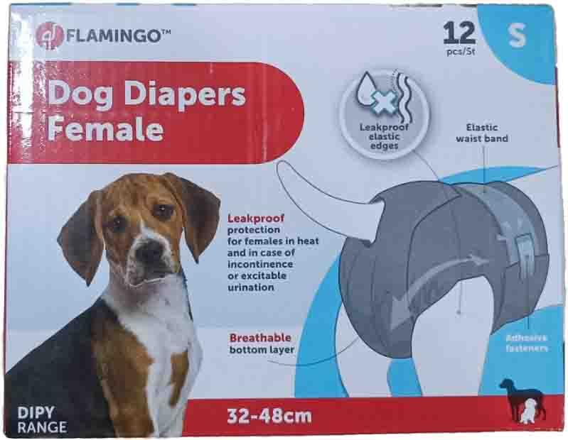Flamingo Підгузки для собак-дівчаток (сук) 32-48 см S 12 шт. (510585), фото 1