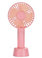 Ручний портативний вентилятор Portable Mini Fan X9 на акумуляторі з ручкою мінівентилятор USB Рожевий