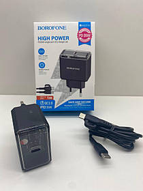 Мережевий зарядний пристрій Borofone BAS31A Treasure PD35W Type-C to Type-C (Чорний)