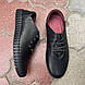 Шкіряні чорні мокасини з перфорацією 41 43 44 45 розмір, фото 9