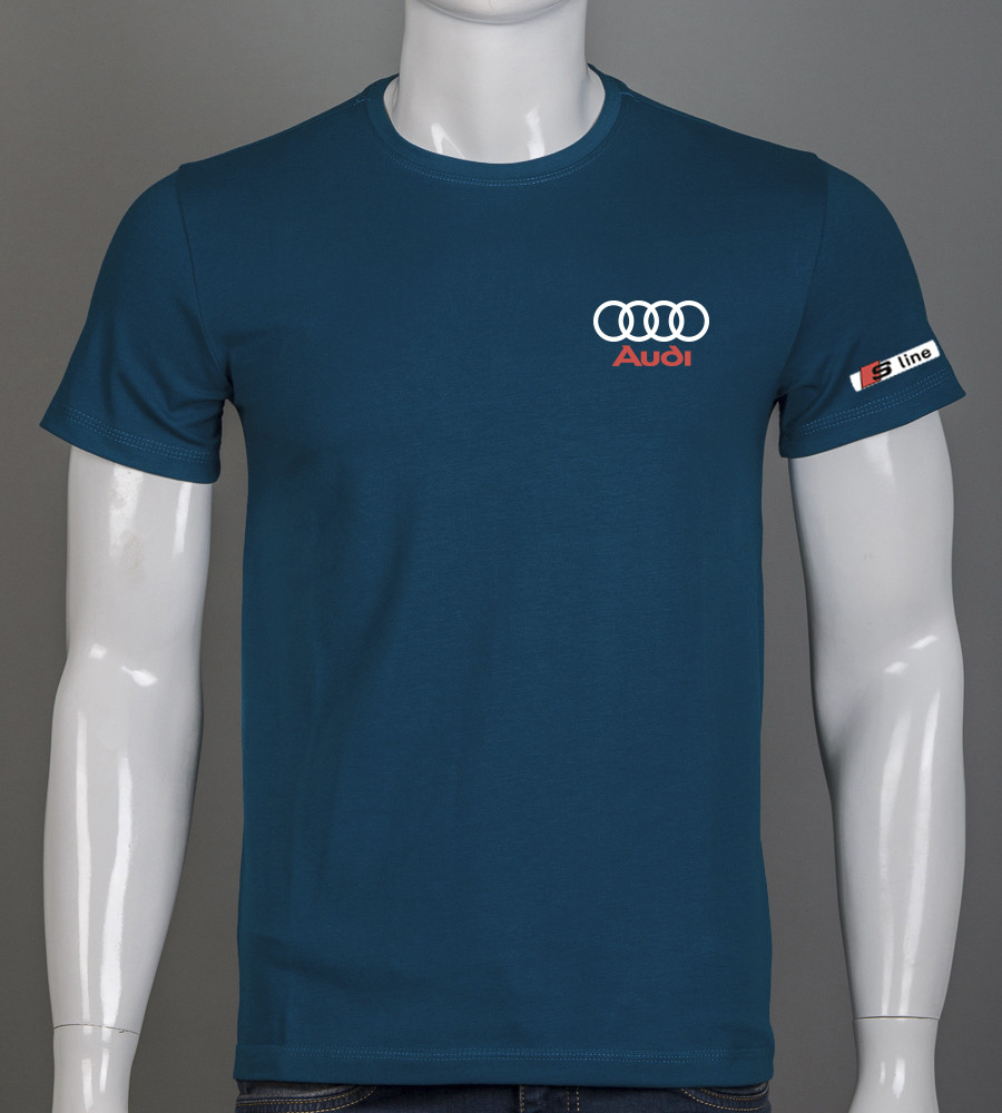 Футболка чоловіча AUDI 2250м (Уп.4шт M-XXL), Петроль