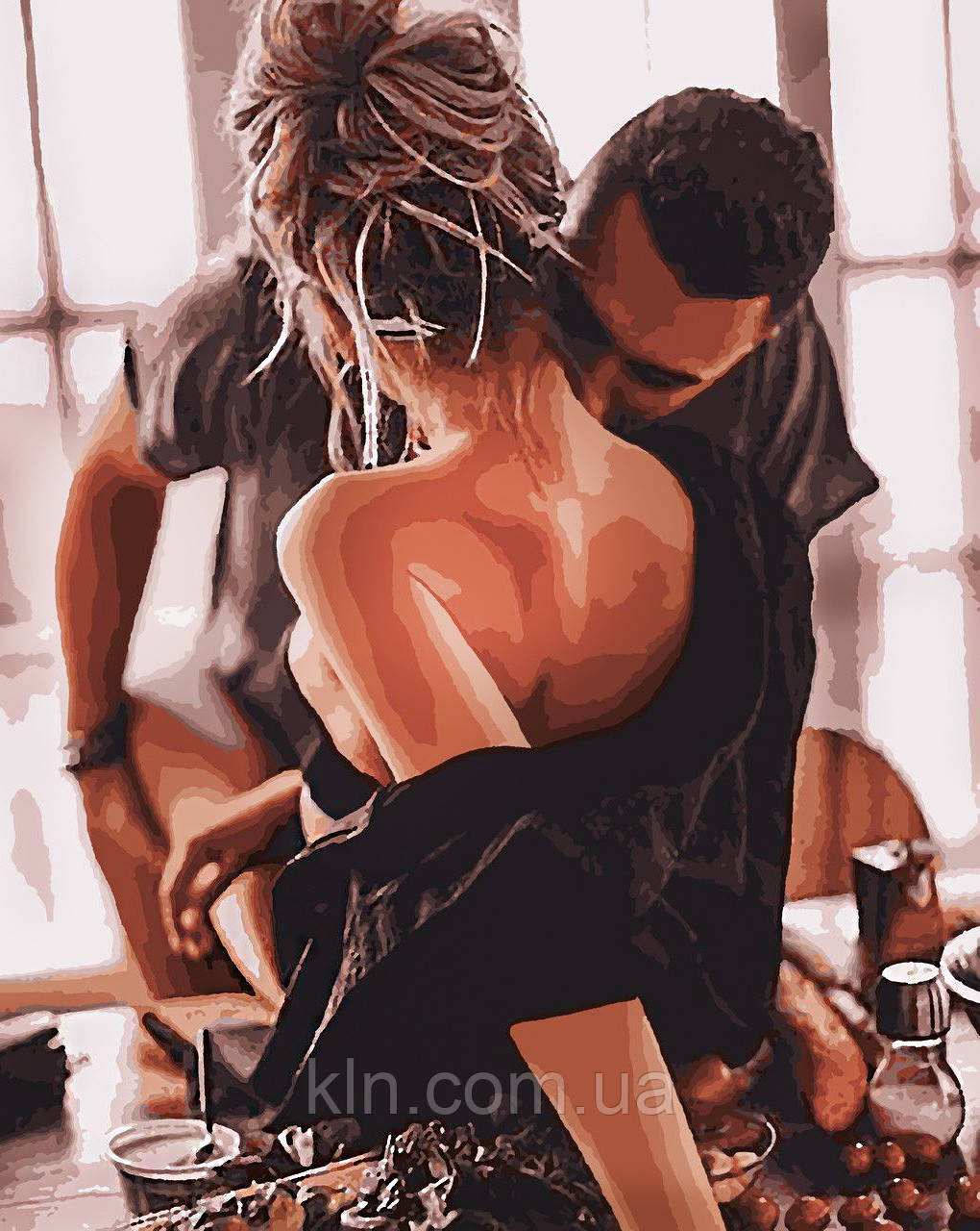 Алмазна вишивка 50 х 40 см на підрамнику Пристрасні обійми коханих (арт. TN1273), фото 1