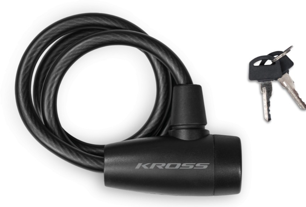 Замок спіральний KROSS KZK-80S 10х800 мм, чорний