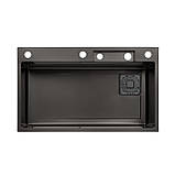 Набір: Кухонна мийка Kroner KRP Schwarze - SET7545HM PVD (3.0/0.8 мм) "Водоспад" чорна, фото 7