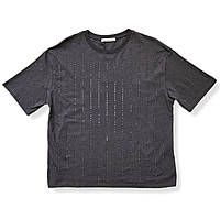 Футболка со стразами женская серая. S, M, L