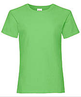 Лаймовая детская футболка для девочки классическая Valueweight girls Fruit of the loom