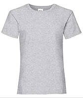 Серо-Лиловая детская футболка для девочки классическая Valueweight girls Fruit of the loom