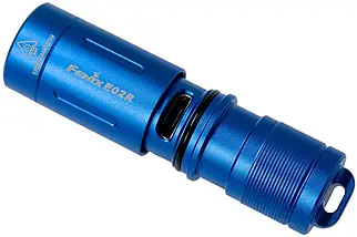 Маленький кишеньковий ліхтарик-брелок Fenix E02R (Blue), фото 4