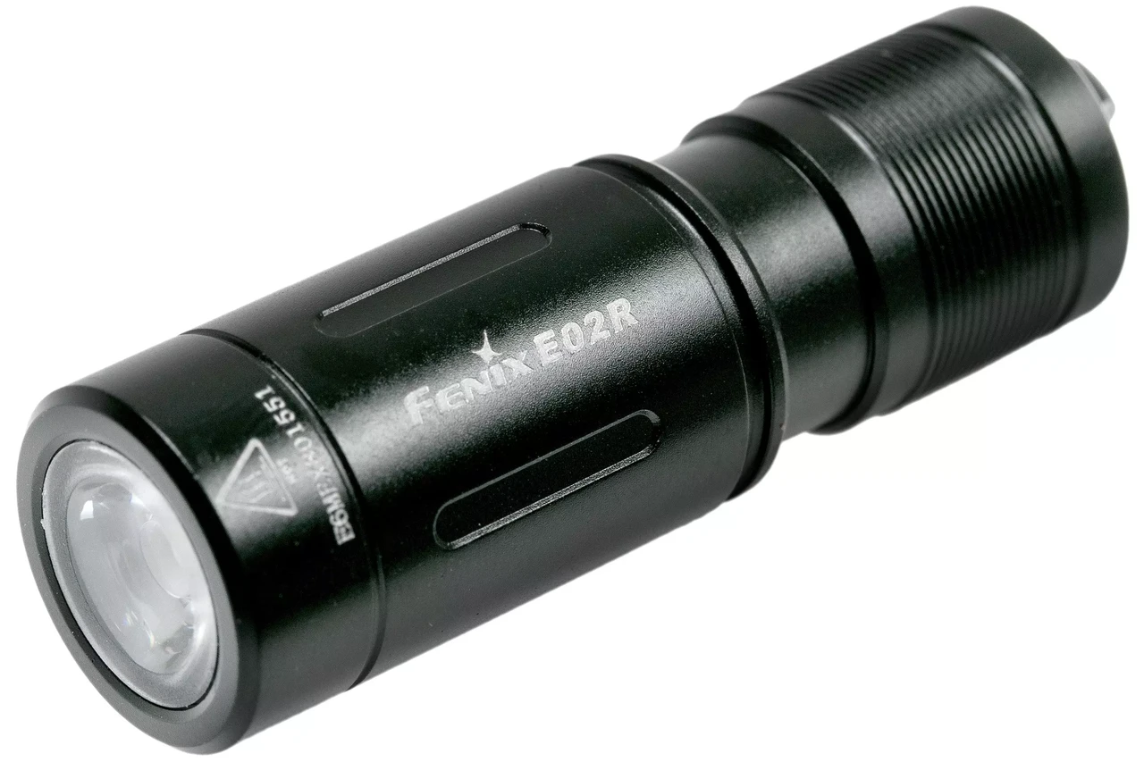 Маленький кишеньковий ліхтарик-брелок Fenix E02R (Black)