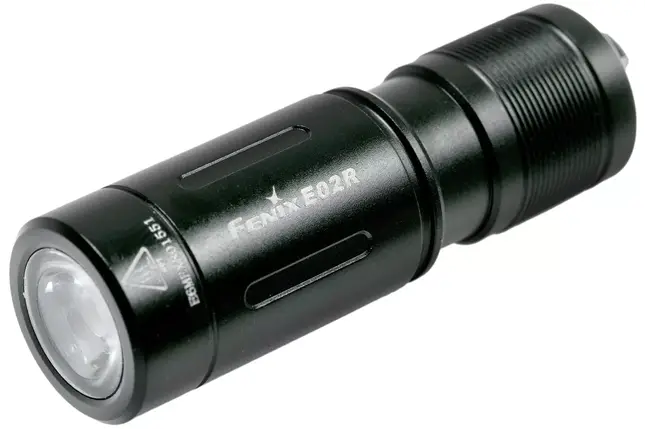 Маленький кишеньковий ліхтарик-брелок Fenix E02R (Black), фото 1