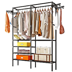 Вішалка підлогова для одягу з полицями 174х86х44см, CLOTHES RACK / Вішалка в передпокій / Вішалка-стійка