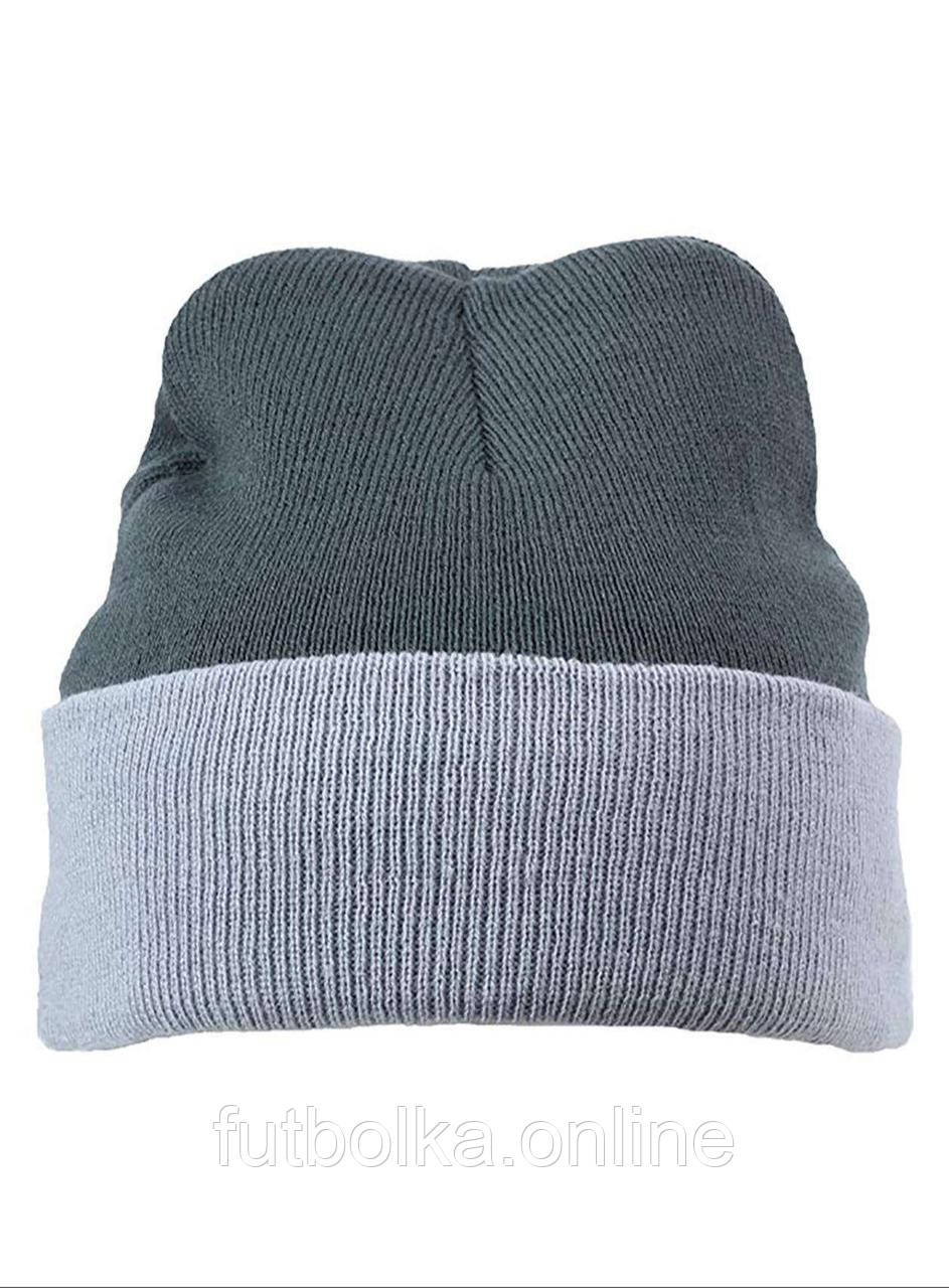 Темно-Сіра шапка двоколірна модна Knitted Cap Myrtle Beach