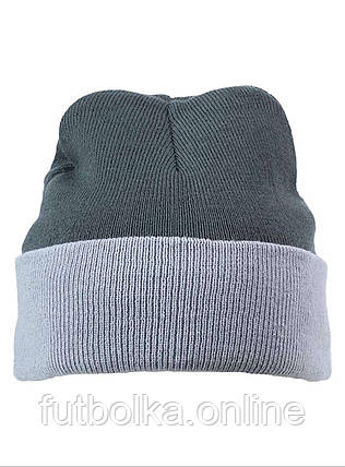 Темно-Сіра шапка двоколірна модна Knitted Cap Myrtle Beach, фото 1