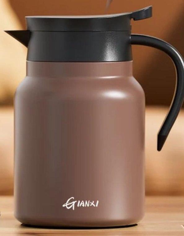 Термокувшин із нержавіючої сталі, з подвійними стінками, 1000 мл, для кави, c контролем температури, фото 1