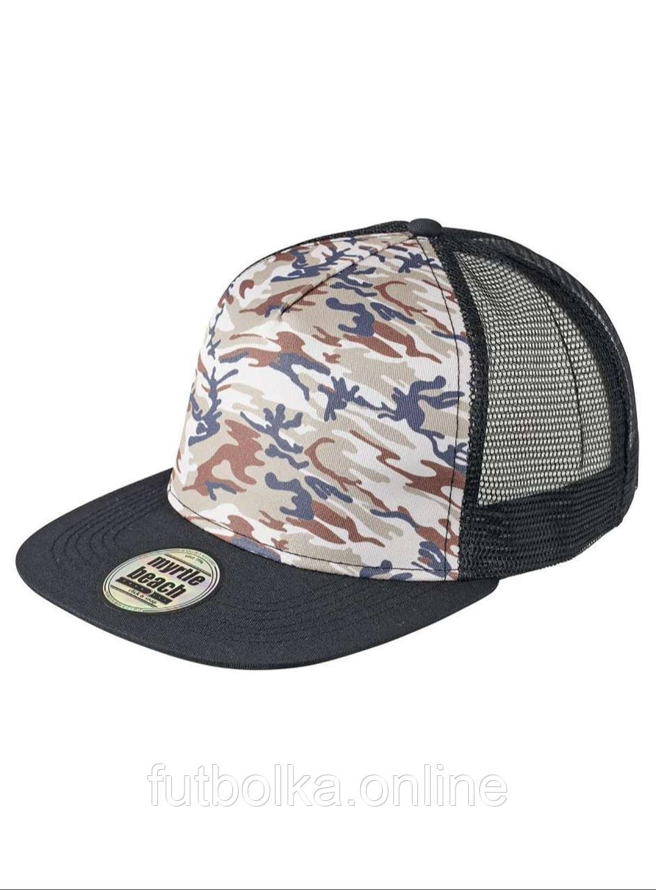 Камуфляжна кепка снепбек камуфляж 5 Panel Mesh Cap Camouflage Myrtle Beach