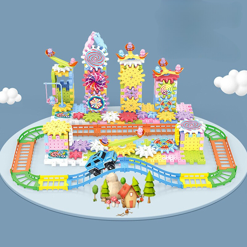 Дитячий конструктор шестерні, механічний, півмеханічний 203 деталі, фото 1