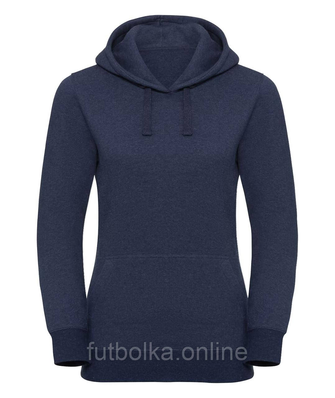 Індіго Меланж жіноча худі тепла Ladies’ Authentic Melange Hooded Sweat Russell